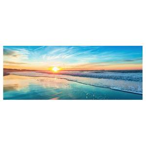 Tableau déco coucher de soleil Verre de sécurité ESG - Multicolore - 100 x 40 cm