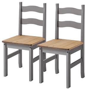 Chaises Finca Rustica (lot de 2) Pin massif - Pin gris