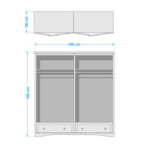 Armoire Finca Rustica II Pin massif - Epicéa naturel - Largeur : 194 cm