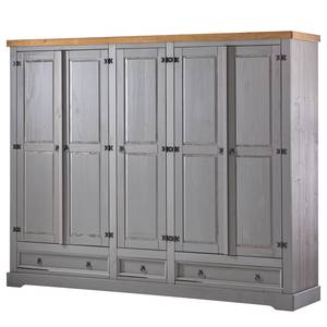 Armoire Finca Rustica II Pin massif - Pin gris - Largeur : 242 cm