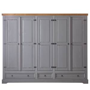 Drehtürenschrank Finca Rustica II Kiefer massiv - Kiefer Grau - Breite: 242 cm