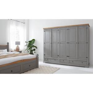 Armoire Finca Rustica II Pin massif - Pin gris - Largeur : 242 cm