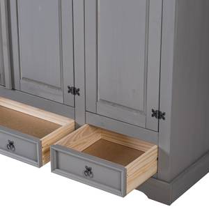 Armoire Finca Rustica II Pin massif - Pin gris - Largeur : 154 cm