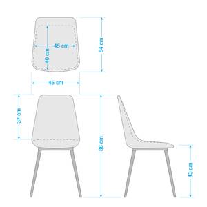 Sedia per sala da pranzo Yoyce II Velluto/Metallo - Oro - Velluto Tiru: verde menta - Set da 2