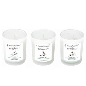 Bougie parfumée Coconut Lime (lot de 3) Blanc