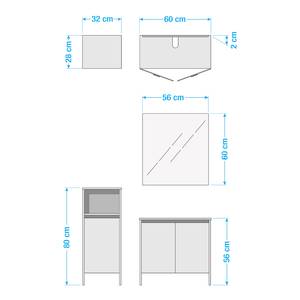 Badkamerset Basix (3-delig) wit/antracietkleurig