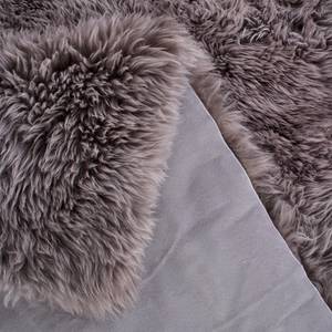 Tapis en peau Davos I Peau de mouton - Taupe - 65 x 130 cm