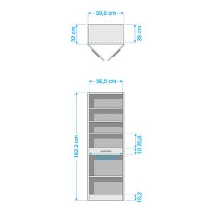 Hochschrank Lorenz Anthrazit - Breite: 60 cm