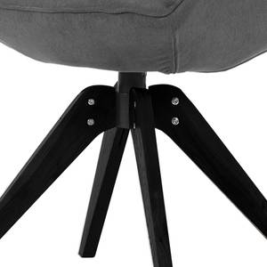 Chaise à accoudoirs Ermelo II rotatif - Tissu / Chêne massif