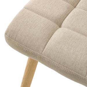 Chaise capitonnée Doskie II Lin / Chêne massif - Beige - Lot de 2