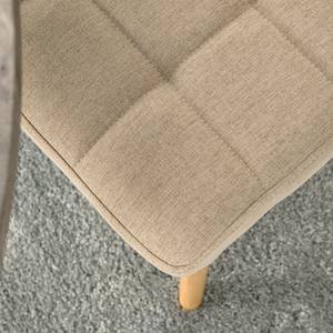 Chaise capitonnée Doskie II Lin / Chêne massif - Beige - Lot de 2