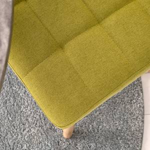 Chaise capitonnée Doskie II Lin / Chêne massif - Citron vert - Lot de 2