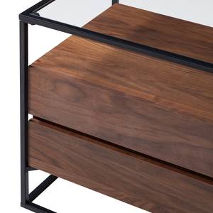 Tavolino Rizzo Impiallacciato in vero legno / Metallo - Noce / Nero