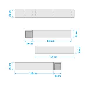 Wandmeubelset Infinity II (5-delig) Concrete look/Wit