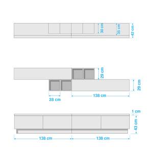 Wandmeubelset Infinity X (12-delig) Wit/grafietkleurig