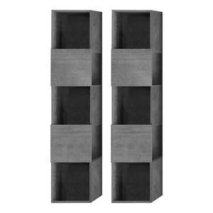 Wohnwand Infinity IX (5-teilig) Weiß / Beton Dekor