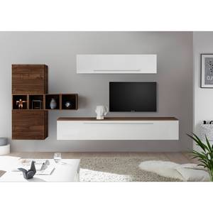 Ensemble meubles TV Infinity VI (9 él.) Blanc / Imitation noyer foncé