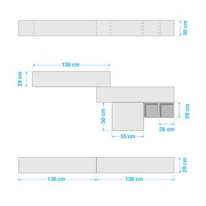 Parete attrezzata Infinity IV (7 pezzi) Bianco / Effeto cemento