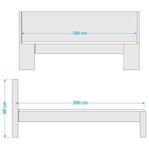 Houten bed Parquet massief acaciahout/ijzer