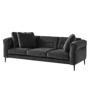 Sofa Gorden II (3-Sitzer) Chenille - Stoff Mohs: Schwarz