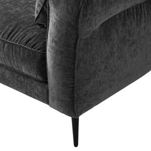 Sofa Gorden II (3-Sitzer) Chenille - Stoff Mohs: Schwarz