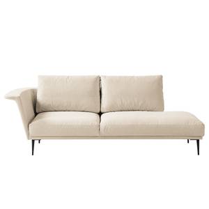 Chaise longue Drove II geweven stof - Geweven stof Saia: Beige - Armleuning vooraanzicht links