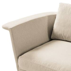 Chaise longue Drove II geweven stof - Geweven stof Saia: Beige - Armleuning vooraanzicht links