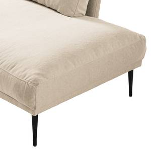 Chaise longue Drove II geweven stof - Geweven stof Saia: Beige - Armleuning vooraanzicht links