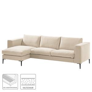 Ecksofa Claudio I Webstoff - Webstoff Saia: Beige - Longchair davorstehend links