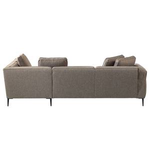 Ecksofa Gorden II Webstoff - Webstoff Avol: Graubraun - Ottomane davorstehend rechts