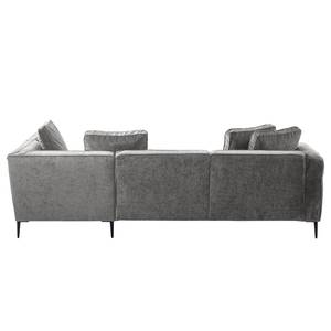 Ecksofa Gorden III Chenille - Stoff Mohs: Dunkelgrau - Ottomane davorstehend rechts