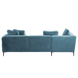 Ecksofa Gorden III Chenille - Stoff Mohs: Himmelblau - Ottomane davorstehend links