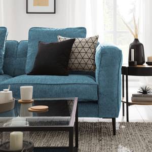 Ecksofa Gorden III Chenille - Stoff Mohs: Himmelblau - Ottomane davorstehend links