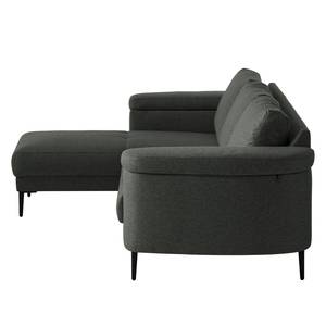 Ecksofa Mogo Webstoff - Webstoff Inze: Dunkelgrau - Longchair davorstehend links