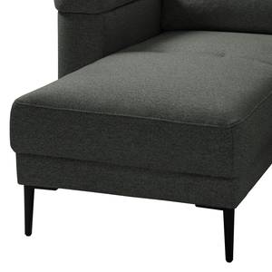 Ecksofa Mogo Webstoff - Webstoff Inze: Dunkelgrau - Longchair davorstehend links