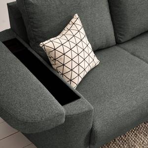 Ecksofa Mogo II Webstoff - Webstoff Inze: Dunkelgrau - Longchair davorstehend rechts