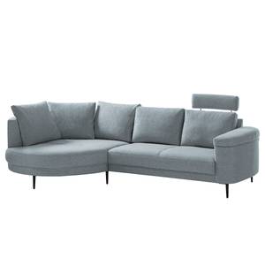 Ecksofa Mogo II Webstoff - Webstoff Inze: Graublau - Longchair davorstehend links