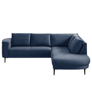 Ecksofa Mogo I Webstoff - Webstoff Inze: Blau - Ottomane davorstehend rechts