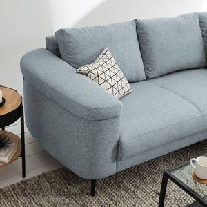 Ecksofa Mogo Webstoff - Webstoff Inze: Graublau - Longchair davorstehend rechts