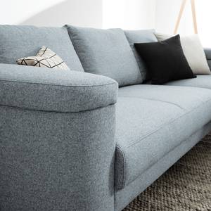 Ecksofa Mogo Webstoff - Webstoff Inze: Graublau - Longchair davorstehend rechts