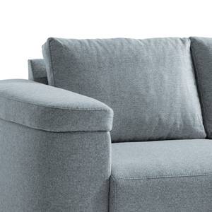 Canapé d’angle Mogo Tissu - Tissu Inze: Gris bleu - Méridienne courte à droite (vue de face)