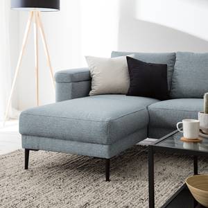 Ecksofa Mogo Webstoff - Webstoff Inze: Graublau - Longchair davorstehend links