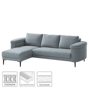 Ecksofa Mogo Webstoff - Webstoff Inze: Graublau - Longchair davorstehend links