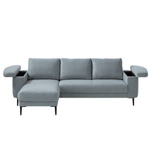 Ecksofa Mogo Webstoff - Webstoff Inze: Graublau - Longchair davorstehend links