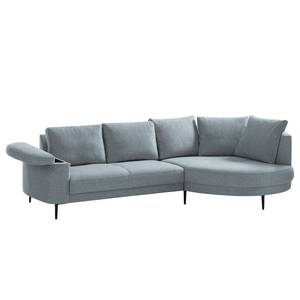 Ecksofa Mogo II Webstoff - Webstoff Inze: Graublau - Longchair davorstehend rechts