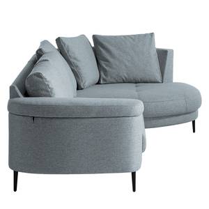 Ecksofa Mogo II Webstoff - Webstoff Inze: Graublau - Longchair davorstehend rechts