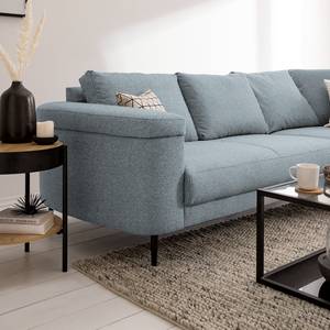 Ecksofa Mogo II Webstoff - Webstoff Inze: Graublau - Longchair davorstehend rechts