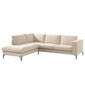 Ecksofa Claudio II Webstoff - Webstoff Saia: Beige - Ottomane davorstehend links