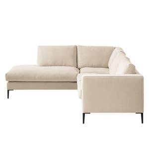 Ecksofa Claudio II Webstoff - Webstoff Saia: Beige - Ottomane davorstehend links