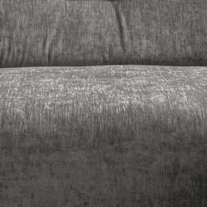 Canapé d’angle Helba II Chenille - Tissu Mohs : Gris foncé - Méridienne longue à droite (vue de face)